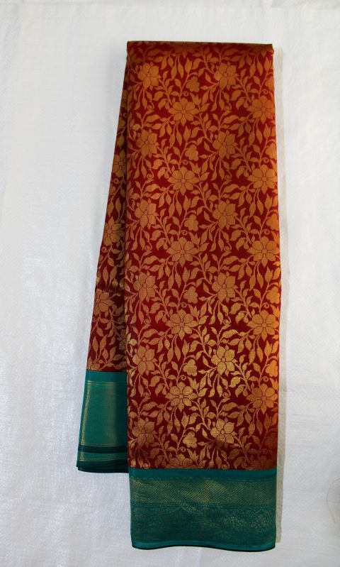Silk Wedding Wear Kanchi Korvai Saree, Speciality : Dry Cleaning, Shrink-Resistant