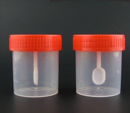 Plastic Plain Sputum Collection Container for Hospital, Laboratory