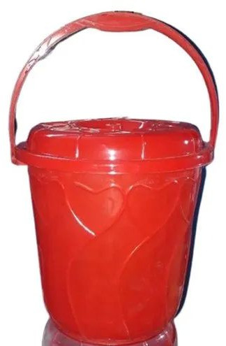 13 Litre Plastic Red Bucket for Household