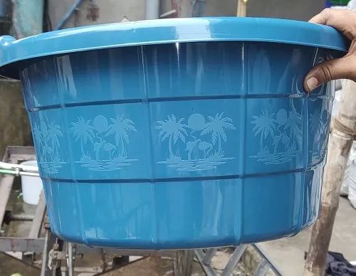35 Litre Blue Plastic Tub for Bathroom