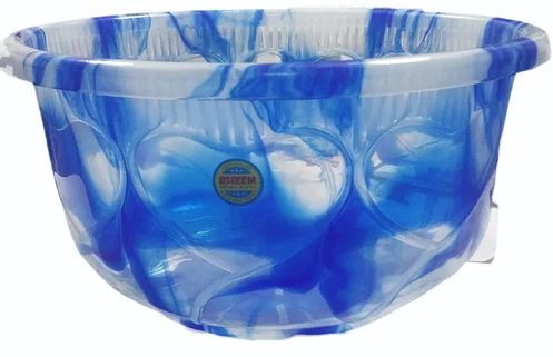 Blue and White Plastic Tub for Household/Bath Use