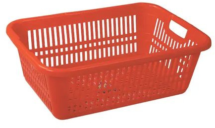 Plastic Rectangular Kitchen Basket, Color : Red