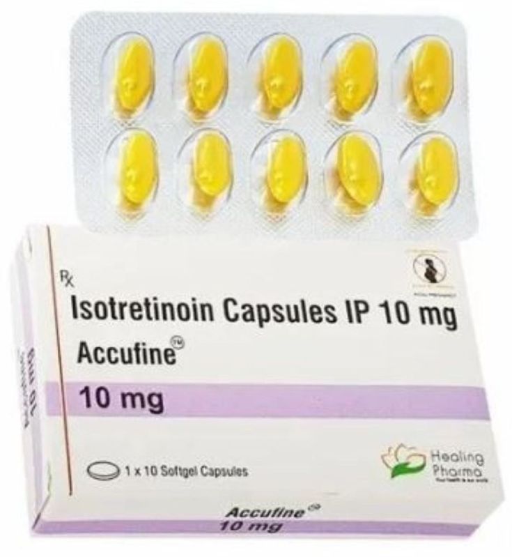 10mg Accufine Softgel Capsules, Composition : Isotretinoin (10mg)