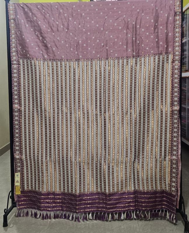 Azrak Print Assamese Pure Silk Saree, Speciality : Dry Cleaning, Shrink-Resistant