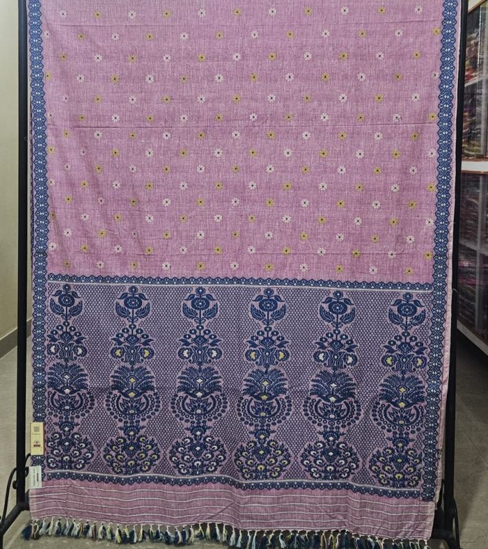 Hand Block Print Assam Silk Saree, Speciality : Dry Cleaning, Shrink-Resistant
