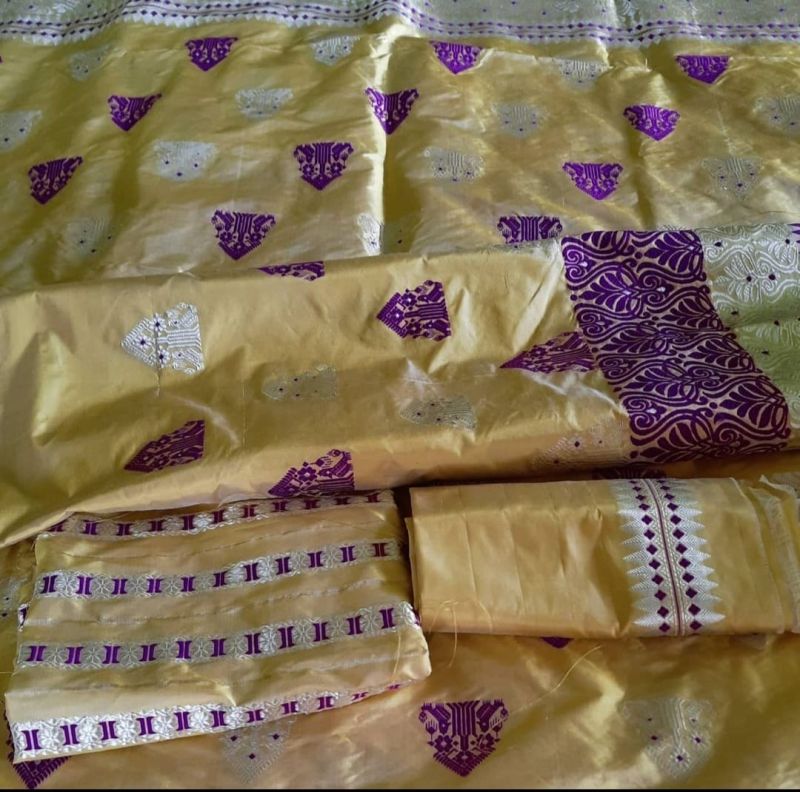 Printed Assam Silk Mekhela Chador, Packaging Type : Box