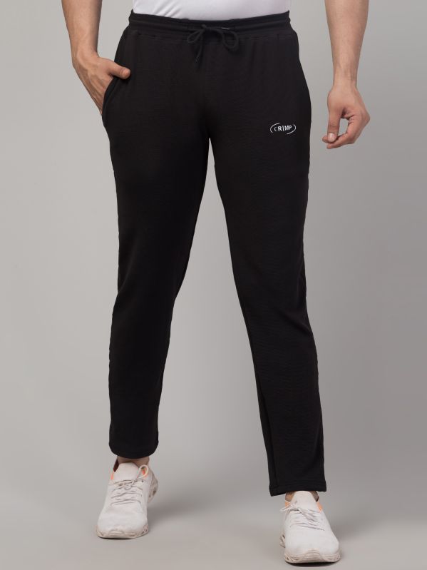 Plain Cotton Black Mens Track Pants, Technics : Machine Made