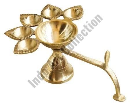 Golden Polished Brass Panchdeep Diya, Feature : Attractive Look, Nice Finish