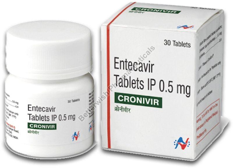 Entecavir 0.5mg Tablets, Packaging Type : Plastic Bottle