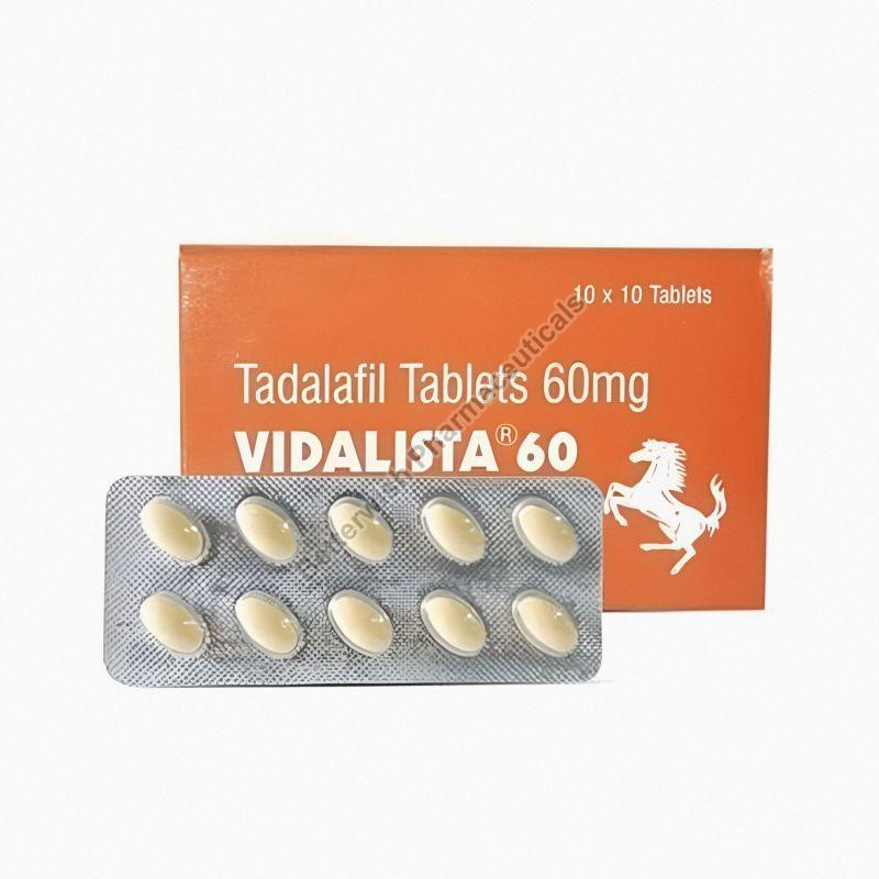 Vidalista 60mg Tablets, for Erectile Dysfunction, Medicine Type : Allopathic