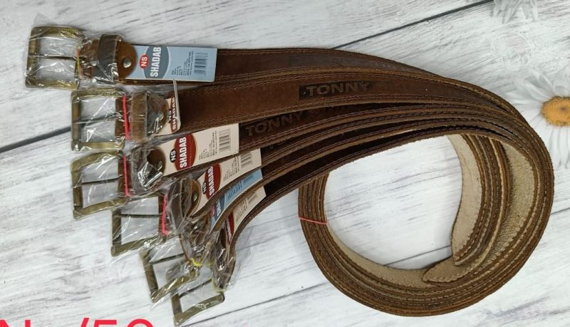 Plain Mens Shadab Leather Belts, Buckle Material : Metal
