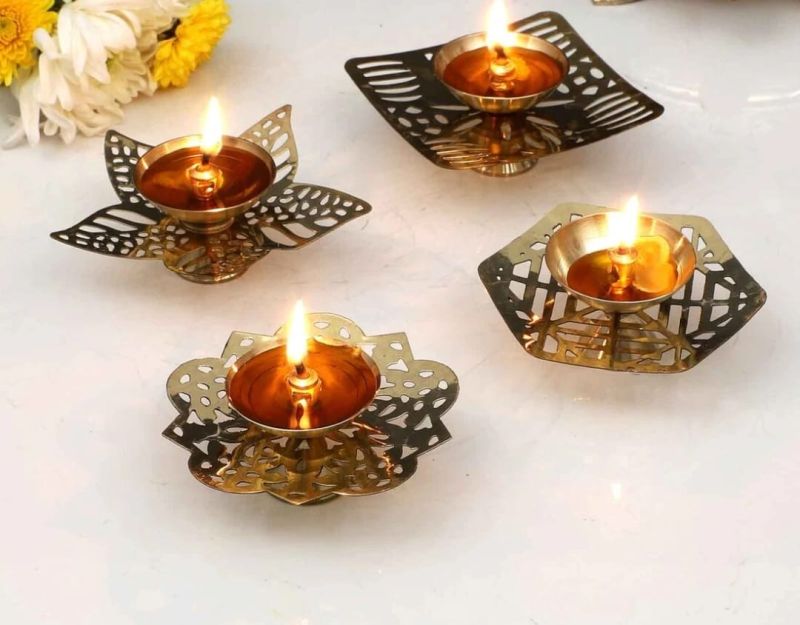 Polished Brass Cutting Design Diwali Diya For Decoration, Gift