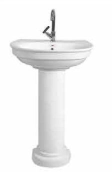 Plain Polished Ceramic Aqua-716 Pedestal Wash Basin for Home, Hotel, Restaurant