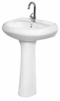 Plain Polished Ceramic Citizen-710 Pedestal Wash Basin for Home, Hotel, Restaurant