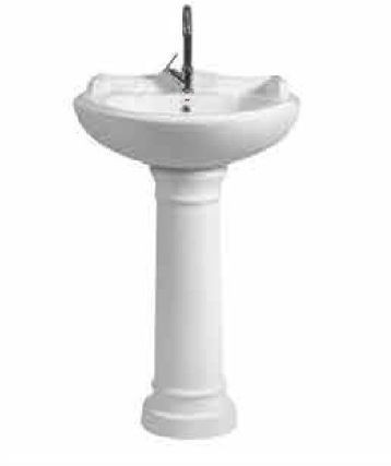 Plain Polished Ceramic Royal-715 Pedestal Wash Basin for Home, Hotel, Restaurant