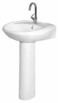 Polished Ceramic Plain Suzuki-706 Pedestal Wash Basin for Home, Hotel, Restaurant