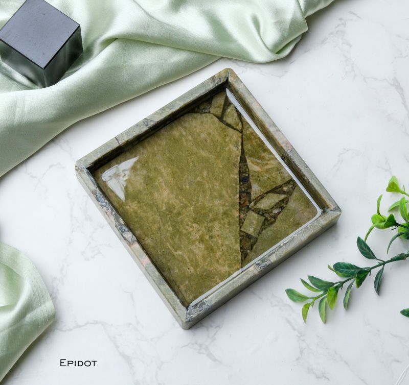Polished Epidote Tray for Serving