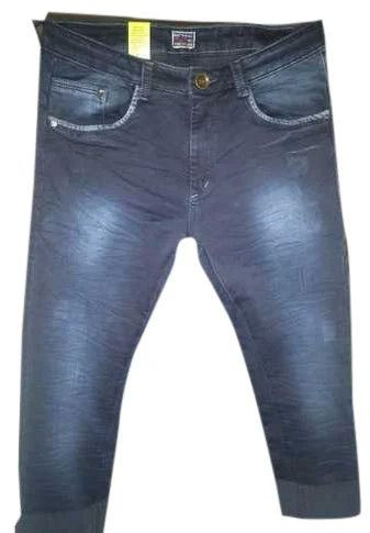 Faded Denim Mens Stretchable Jeans, Color : Blue