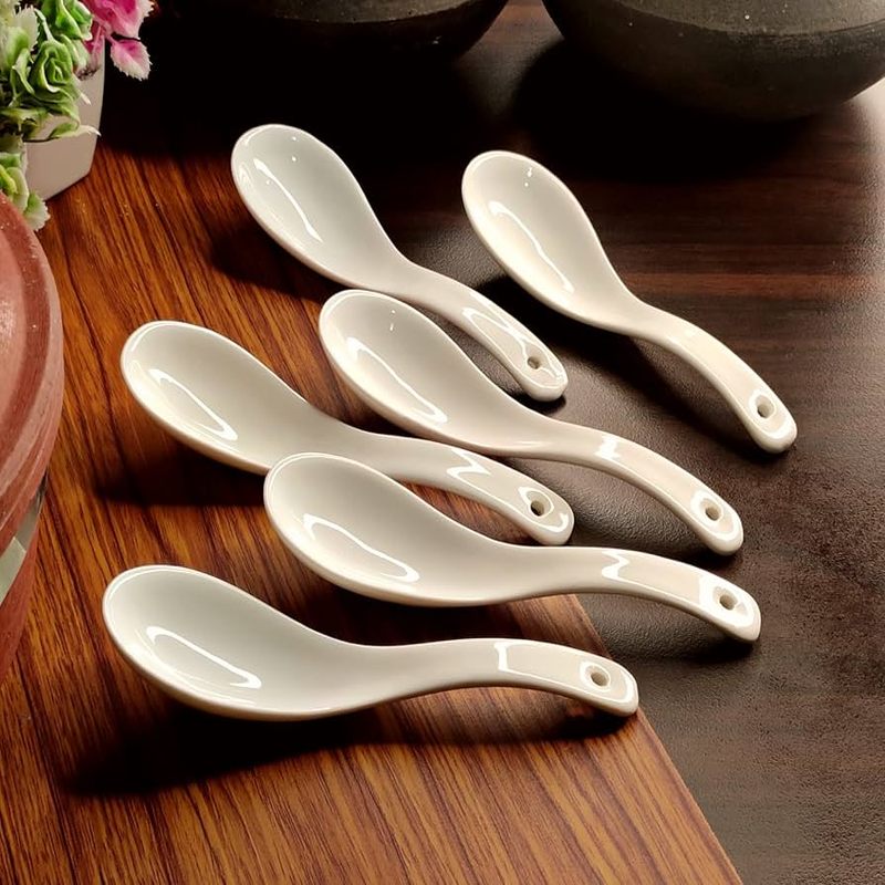 Polished Ceramic Spoons for Home, Hotel, Restaurant