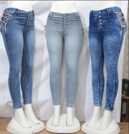 Denim Ladies Jeans, Technics : Machine Made
