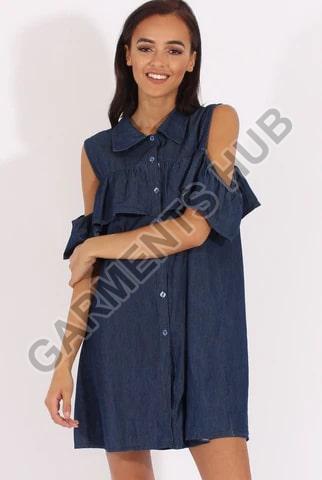 Cotton Ladies Cold Shoulder Dress, Sleeve Type : Short Sleeves