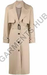 Cotton Plain Ladies Trench Coats, Sleeve Type : Full Sleeves