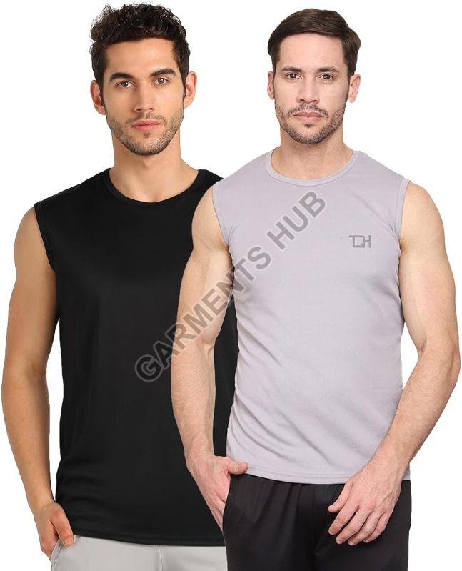 Plain Cotton Mens Sleeveless T-Shirt for Sports Wear, Gym Wear