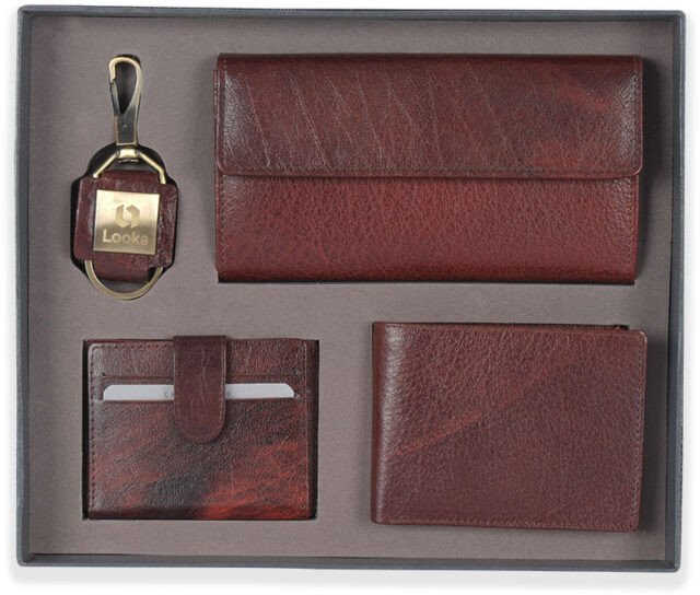 Gi-502 Buff Leather Wallet Set, Gender : Unisex