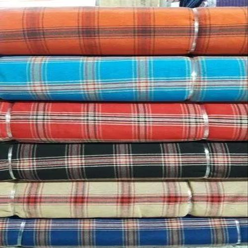 Checked Khadi Cotton Check Fabric for Used Making Mens Dhoti, Lungi, Shirts Etc