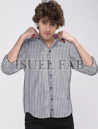 Mens Fancy Striped Full Sleeves Shirt