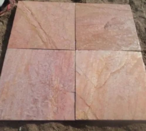 Lime Pink Limestone Slab for Flooring, Paving