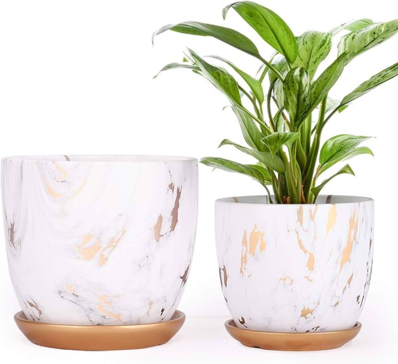 Printed Polished Marble Planter Pots, Speciality : Shiny