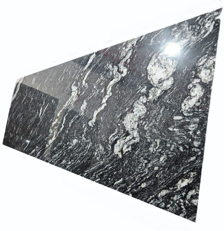 Polished Titanium Black Granite Slab for Countertop, Flooring