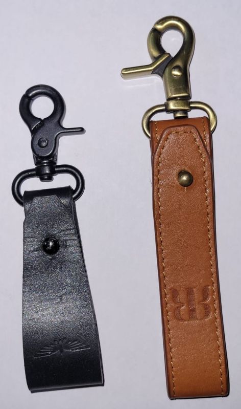 Leather Keychain, Color : Black, Brown