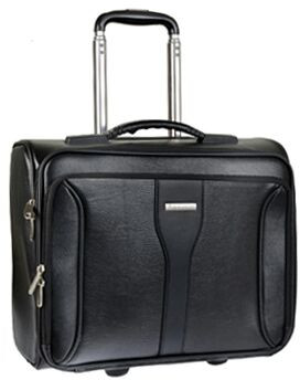 Plain Leather Trolley Bag for Travelling