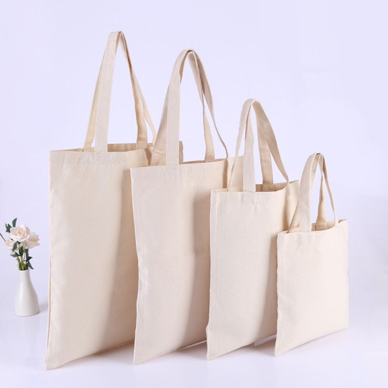 Plain White Canvas Bag for Shopping Use