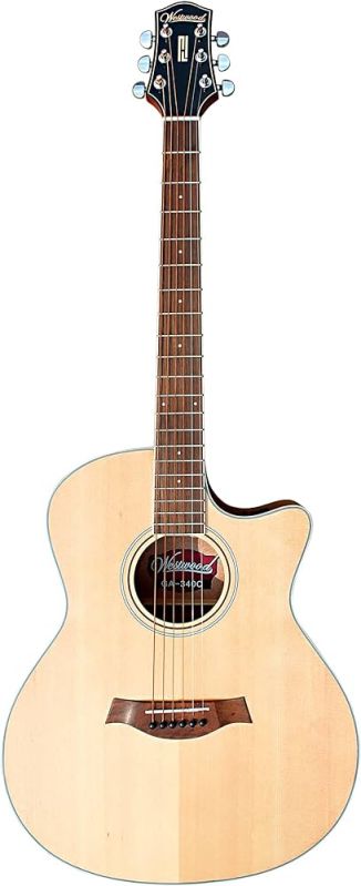Wood Polished Acoustic Guitar, Color : Brown