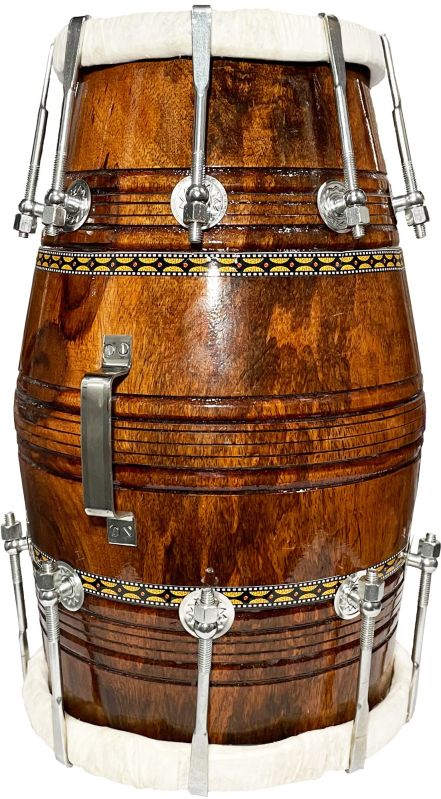 Polished Wooden Professional Dholak, Color : Brown