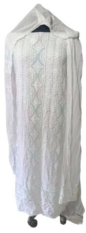 Cotton Embroidered Chikankari Unstitched Suit, Color : White