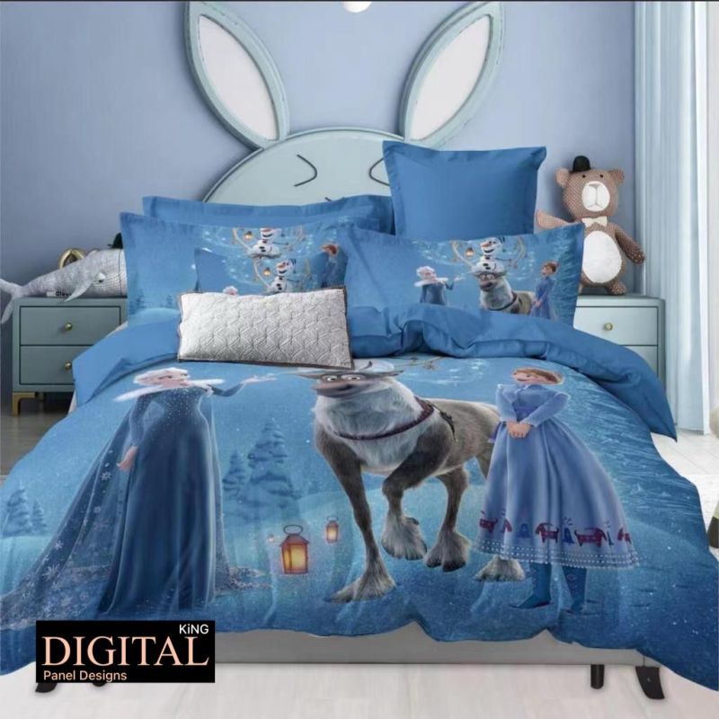 Cotton Digital Print Double Bedsheet for Home, Hotel