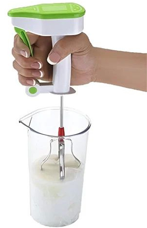 Green Manual Hand Blender for Liquidizing Soups, Churning Butter Milk, Churning Coffee, Dal, Churning Milk Shake