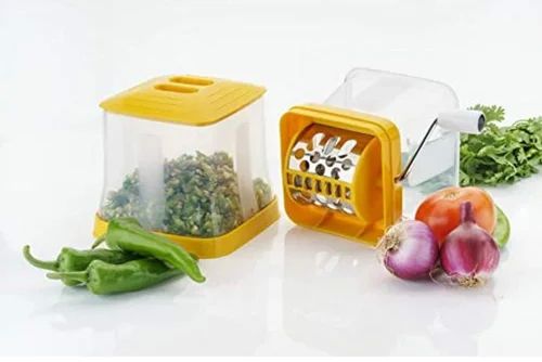 Yellow Plastic Onion Chopper, Blade Material : Stainless Steel