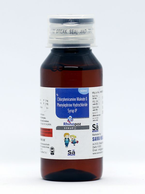 Chlorpheniramine 2mg + Phenylephrine 5mg, Packaging Type : Bottle