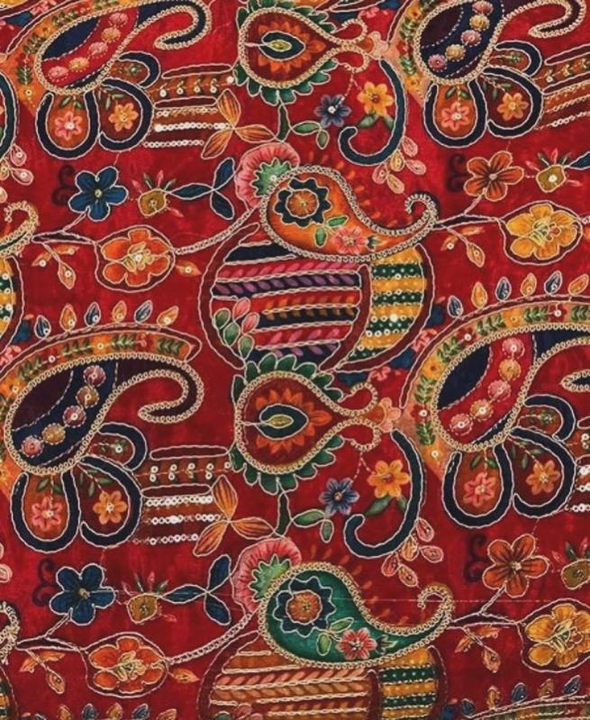 Gabani Enterprise Emeroderi Gorjet Embroidered Fabrics, Mesh Size : 48 Cm