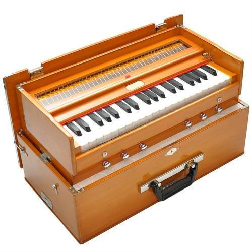 Hand Operated Polished Wood Harmonium for Musical Use