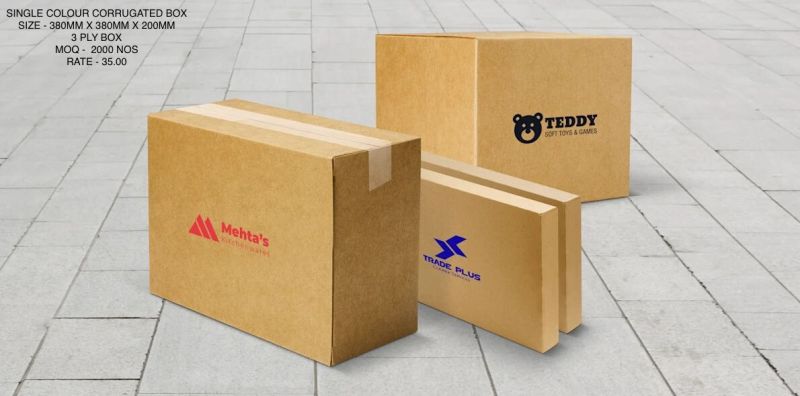 Single Printed Corrugated Box for Packing Electronic Goods, Industrial Use