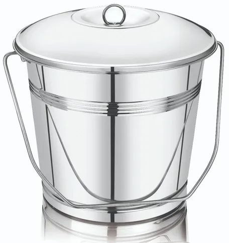 Polished Stainless Steel Buckets for Home Use