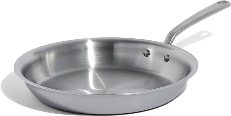 Stainless Steel Flat Frying Pans, Handle Material : Plastic