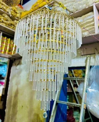 Polished Glass Glossy Hanging Chandelier for Decoration