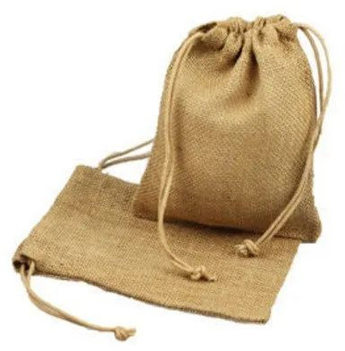 Plain Brown Jute Dori Bag, Handle Type : Cotton Rope